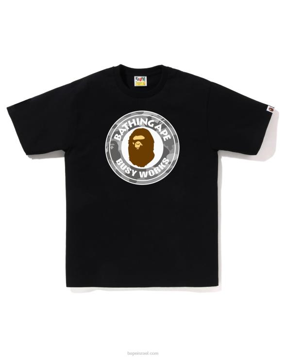 שָׁחוֹר A Bathing Ape 644LV65 גברים חלת דבש camo busy works טי