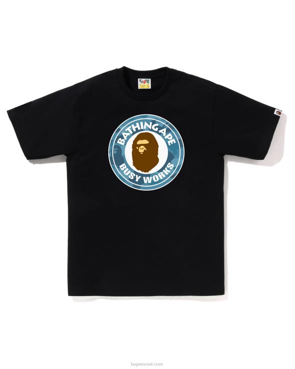 שָׁחוֹר A Bathing Ape 644LV66 גברים חלת דבש camo busy works טי