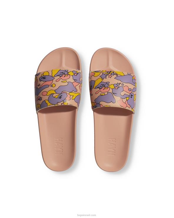ורוד חיוור A Bathing Ape 644LV729 גברים סנדלי מגלשה של x hayn sta camo