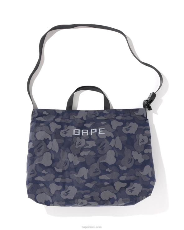 כחול כהה A Bathing Ape 644LV760 גברים תיק כתף מחזיר אור מסוג abc dot