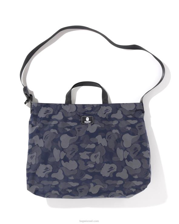 כחול כהה A Bathing Ape 644LV760 גברים תיק כתף מחזיר אור מסוג abc dot