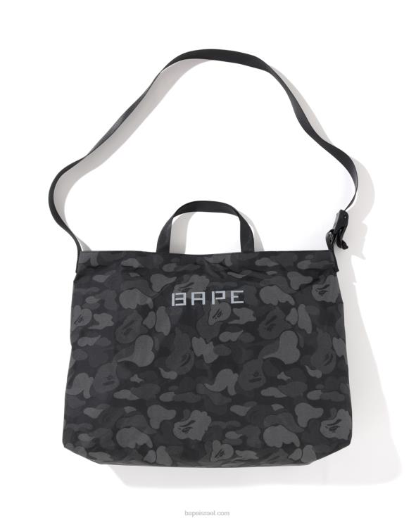 שָׁחוֹר A Bathing Ape 644LV761 גברים תיק כתף מחזיר אור מסוג abc dot