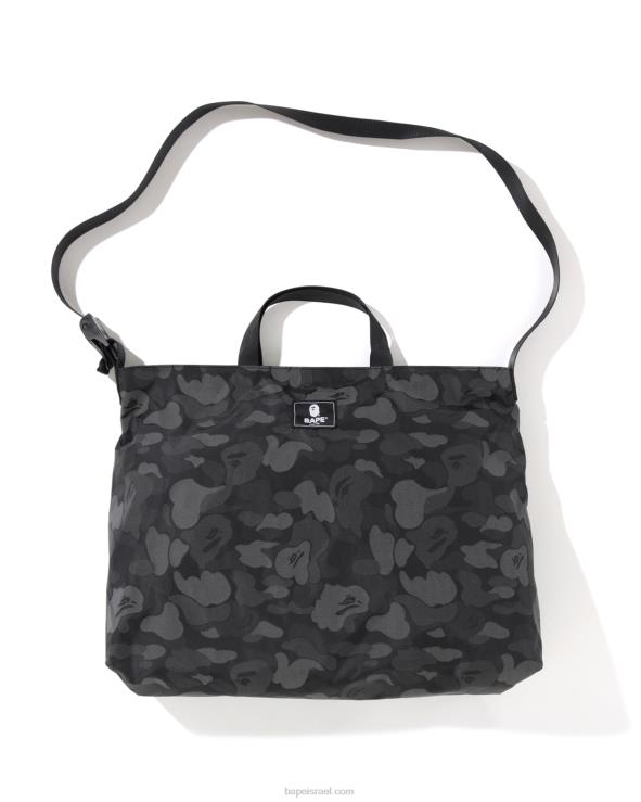 שָׁחוֹר A Bathing Ape 644LV761 גברים תיק כתף מחזיר אור מסוג abc dot