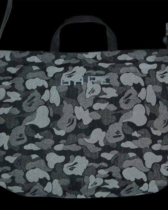 שָׁחוֹר A Bathing Ape 644LV761 גברים תיק כתף מחזיר אור מסוג abc dot