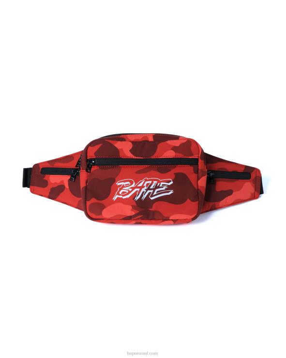 אדום בהיר A Bathing Ape 644LV762 גברים תיק מותן בצבע camo