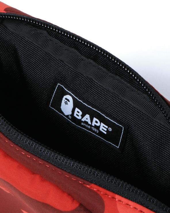 אדום בהיר A Bathing Ape 644LV762 גברים תיק מותן בצבע camo