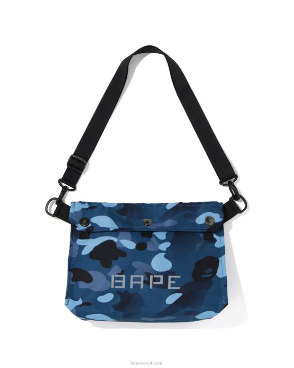 כְּחוֹל A Bathing Ape 644LV768 גברים תיק כתף קאמו מדורג