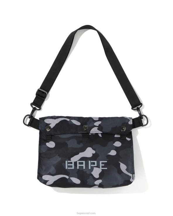 אפור כהה A Bathing Ape 644LV769 גברים תיק כתף קאמו מדורג