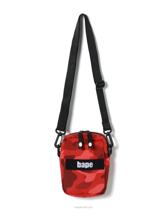 אדום בהיר A Bathing Ape 644LV772 גברים תיק כתף צבאי בצבע camo