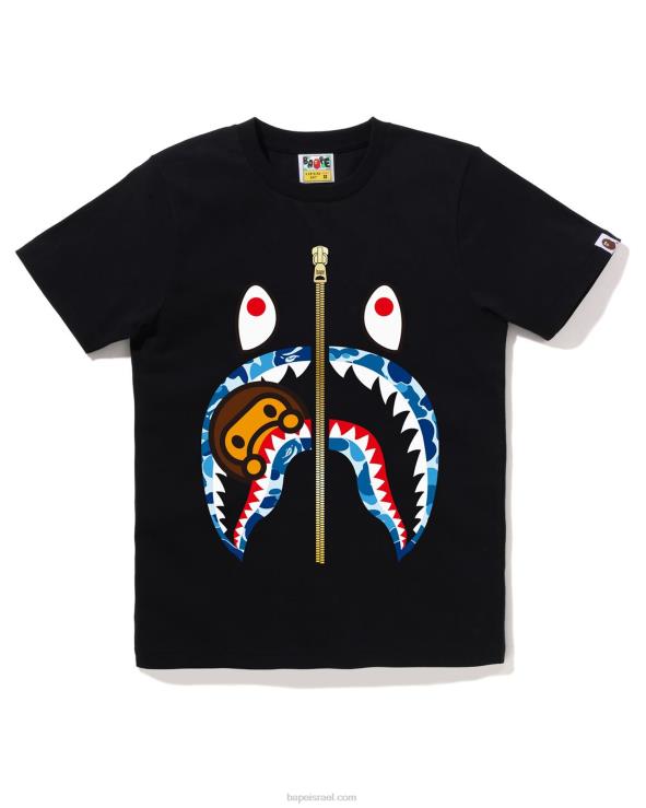שָׁחוֹר A Bathing Ape 644LV778 נשים חולצת כריש abc camo milo