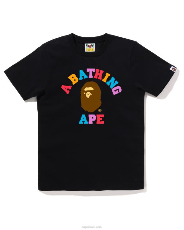 שָׁחוֹר A Bathing Ape 644LV781 נשים חולצת קולג' בצבעים