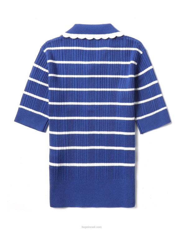כְּחוֹל A Bathing Ape 644LV788 נשים עליונית סריג פסים