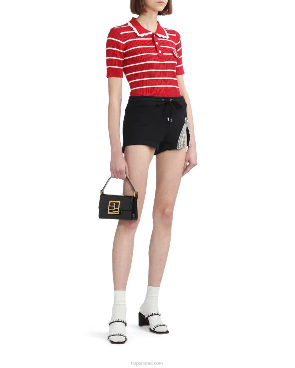אדום בהיר A Bathing Ape 644LV789 נשים עליונית סריג פסים