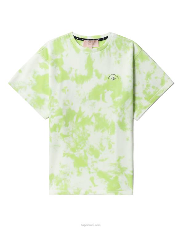 ירוק בהיר A Bathing Ape 644LV790 נשים חולצת לוגו tie-dye