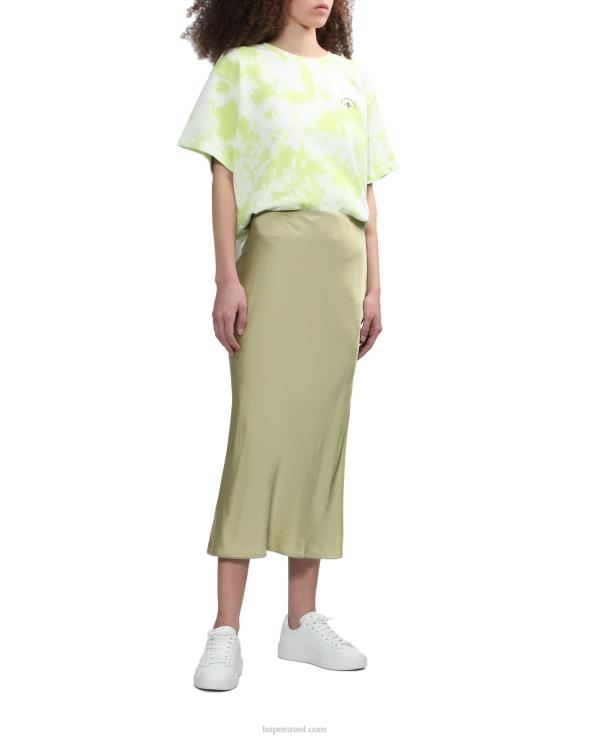 ירוק בהיר A Bathing Ape 644LV790 נשים חולצת לוגו tie-dye