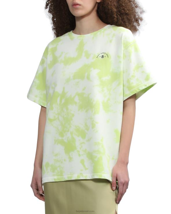 ירוק בהיר A Bathing Ape 644LV790 נשים חולצת לוגו tie-dye