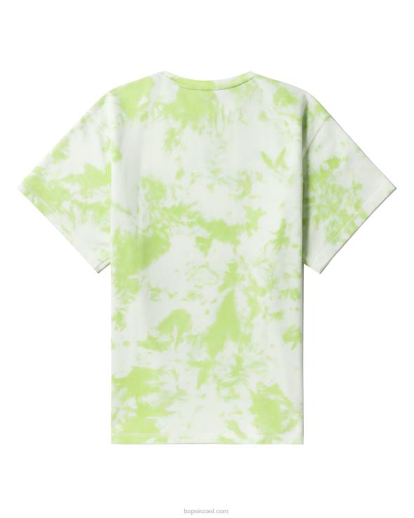 ירוק בהיר A Bathing Ape 644LV790 נשים חולצת לוגו tie-dye