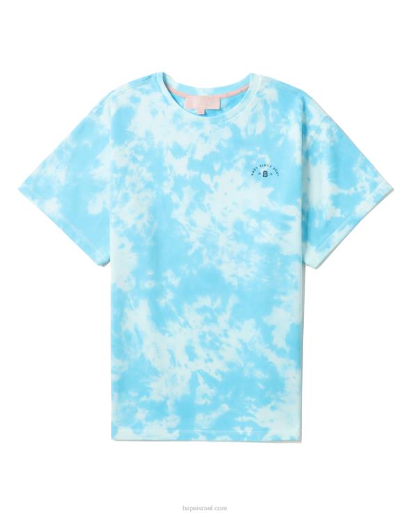 כְּחוֹל A Bathing Ape 644LV791 נשים חולצת לוגו tie-dye