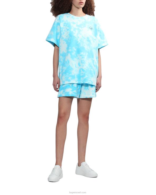 כְּחוֹל A Bathing Ape 644LV791 נשים חולצת לוגו tie-dye