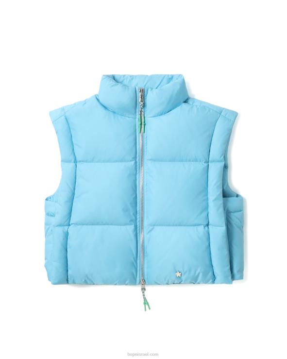 כְּחוֹל A Bathing Ape 644LV794 נשים אפוד פוך מרופד קצוץ