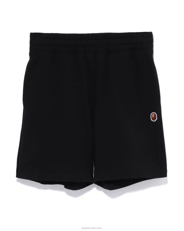 שָׁחוֹר A Bathing Ape 644LV796 נשים מכנסי זיעה קצרים בגודל נקודה אחת