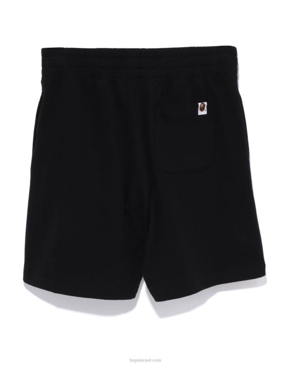שָׁחוֹר A Bathing Ape 644LV796 נשים מכנסי זיעה קצרים בגודל נקודה אחת