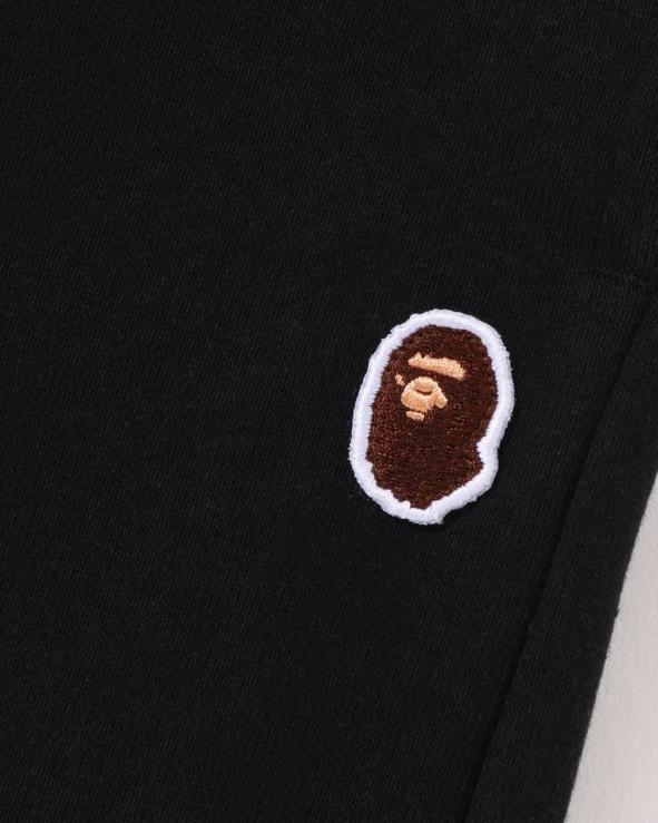 שָׁחוֹר A Bathing Ape 644LV796 נשים מכנסי זיעה קצרים בגודל נקודה אחת