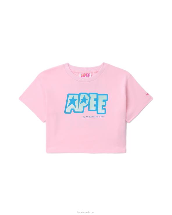וָרוֹד A Bathing Ape 644LV798 נשים טי קרופ מודפס לוגו