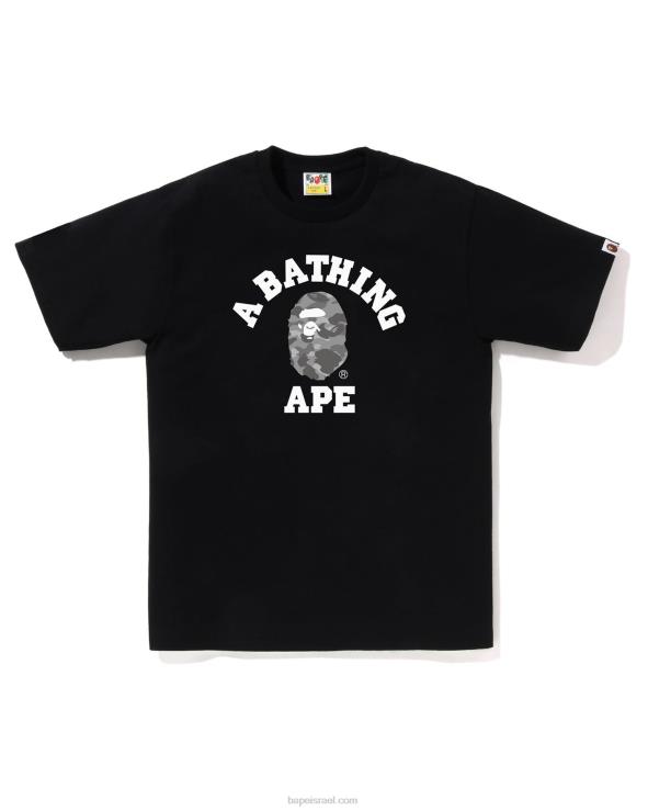 שָׁחוֹר A Bathing Ape 644LV80 גברים חולצת טי קולג' של חלת דבש
