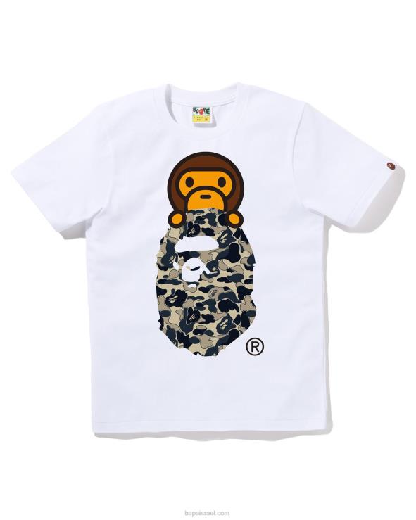 לבן A Bathing Ape 644LV807 נשים cookie camo 2 מילו על ראש טי