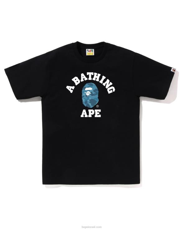 שָׁחוֹר A Bathing Ape 644LV81 גברים חולצת טי קולג' של חלת דבש