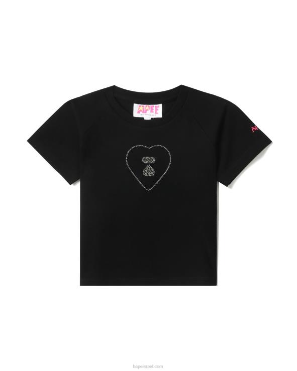 שָׁחוֹר A Bathing Ape 644LV812 נשים חולצה גרפית מס' 2