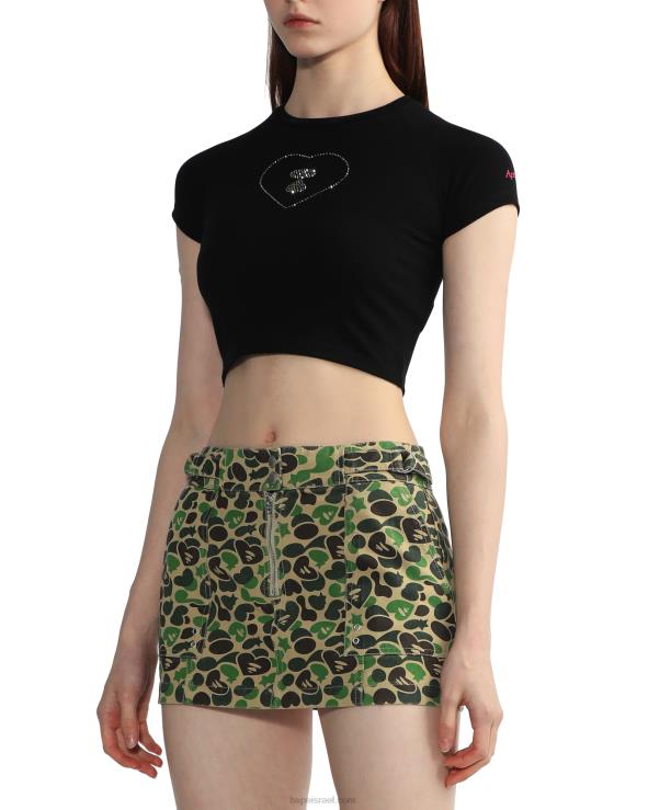 שָׁחוֹר A Bathing Ape 644LV812 נשים חולצה גרפית מס' 2