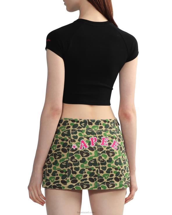 שָׁחוֹר A Bathing Ape 644LV812 נשים חולצה גרפית מס' 2