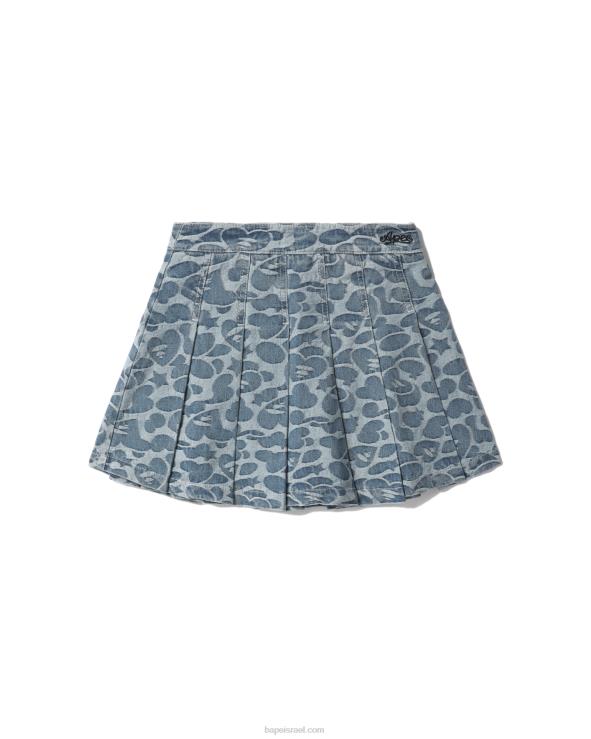 דֵנִים A Bathing Ape 644LV824 נשים חצאית מיני קפלים בדוגמה