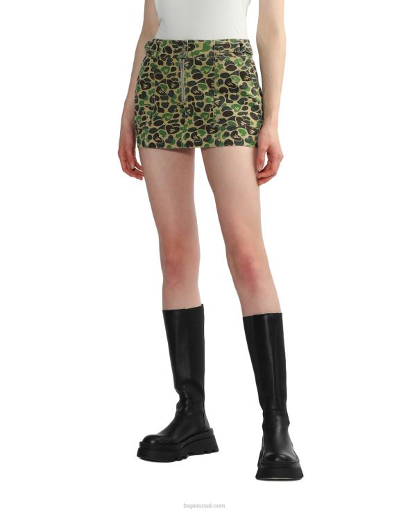 בז' A Bathing Ape 644LV828 נשים חצאית מיני דפוס