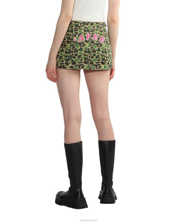 בז' A Bathing Ape 644LV828 נשים חצאית מיני דפוס