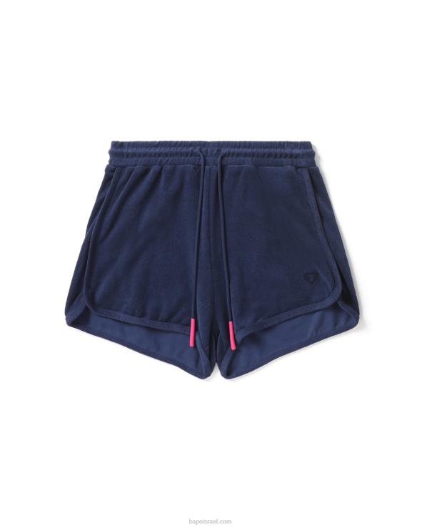 כחול כהה A Bathing Ape 644LV830 נשים מכנסי רצועות מגבות