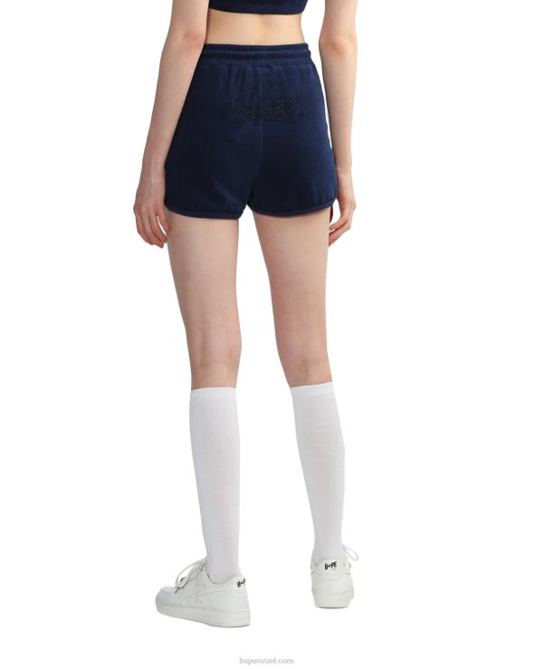 כחול כהה A Bathing Ape 644LV830 נשים מכנסי רצועות מגבות