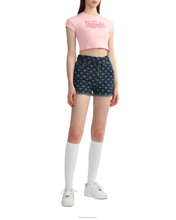 וָרוֹד A Bathing Ape 644LV837 נשים חולצה גרפית בגזרה דקה