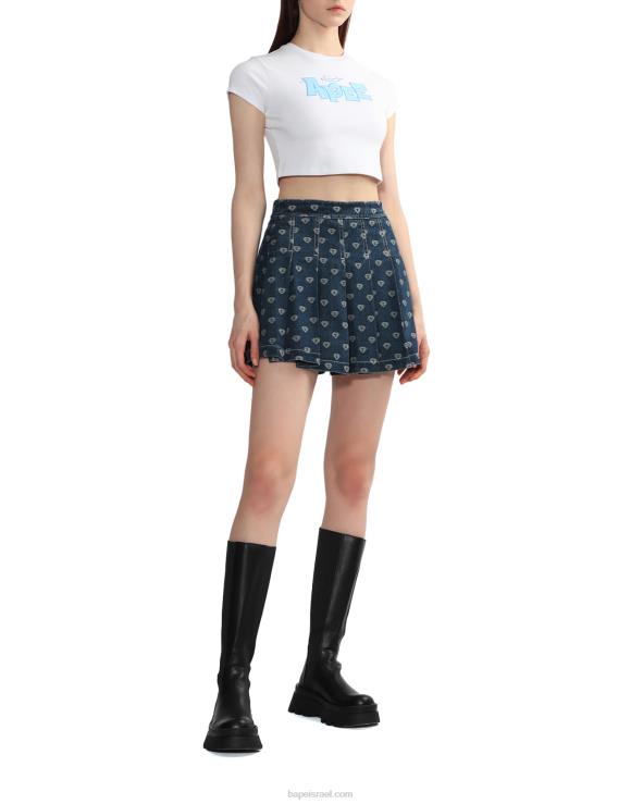 לבן A Bathing Ape 644LV838 נשים חולצה גרפית בגזרה דקה