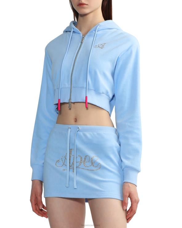 כְּחוֹל A Bathing Ape 644LV843 נשים קפוצ'ון קפוצ'ון רוכסן מגבות
