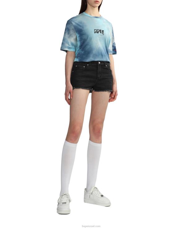 כְּחוֹל A Bathing Ape 644LV847 נשים טי שסע גרפי מעונב