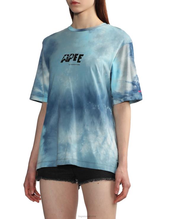 כְּחוֹל A Bathing Ape 644LV847 נשים טי שסע גרפי מעונב