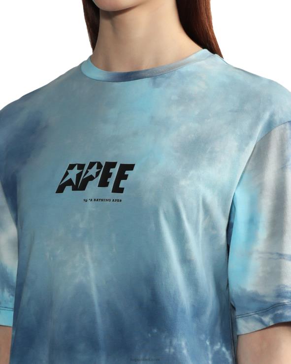 כְּחוֹל A Bathing Ape 644LV847 נשים טי שסע גרפי מעונב
