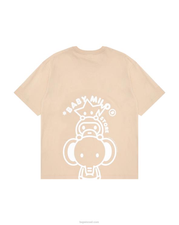 בז' A Bathing Ape 644LV849 נשים חולצה בכושר של בייבי מילו