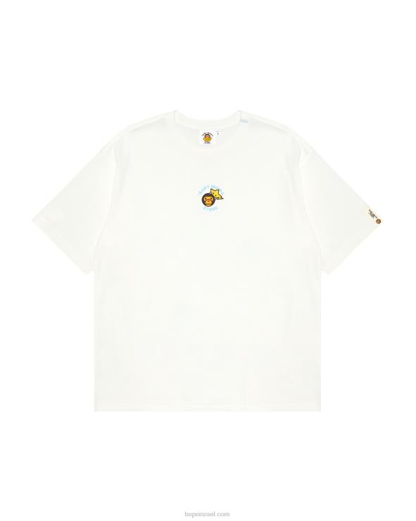 לבן A Bathing Ape 644LV850 נשים חולצה בכושר של בייבי מילו