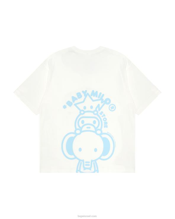 לבן A Bathing Ape 644LV850 נשים חולצה בכושר של בייבי מילו