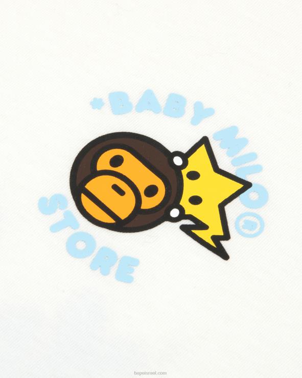 לבן A Bathing Ape 644LV850 נשים חולצה בכושר של בייבי מילו