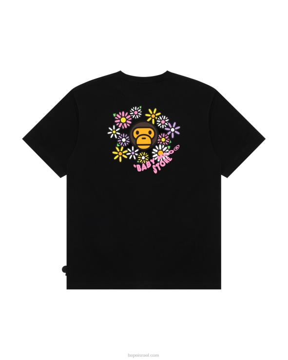 שָׁחוֹר A Bathing Ape 644LV858 נשים חולצה קצרה של בייבי מילו